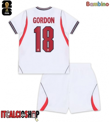 Inghilterra Anthony Gordon #18 Prima Maglia Bambino Mondiali 2026 Manica Corta (+ Pantaloni corti)